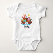 J-Monogramm-Noahs Arche-personalisierter Baby-T - Baby Strampler (Vorderseite)