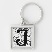 J Monogramm schwarz weiß SchlüsselLER Schlüsselanhänger (Vorne)