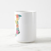 J-Monogramm-Tasse, Blumenj-Initiale, botanisch Kaffeetasse (Mittel)