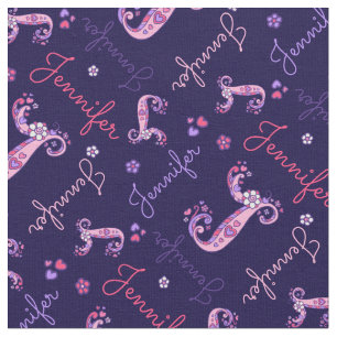 J-Monogramm und personalisiertes Stoff