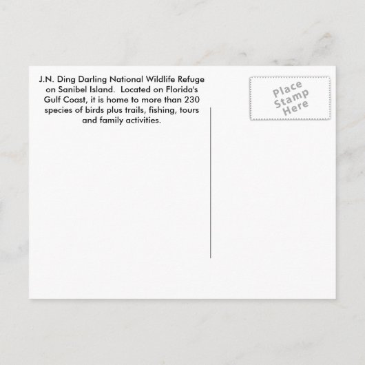 J N Ding Darling National Wildlife Refugium Postca Postkarte (Rückseite)