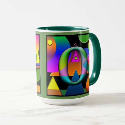 J O Monogramierte, Initialed Coffee Tasse (VorderseiteRechts)