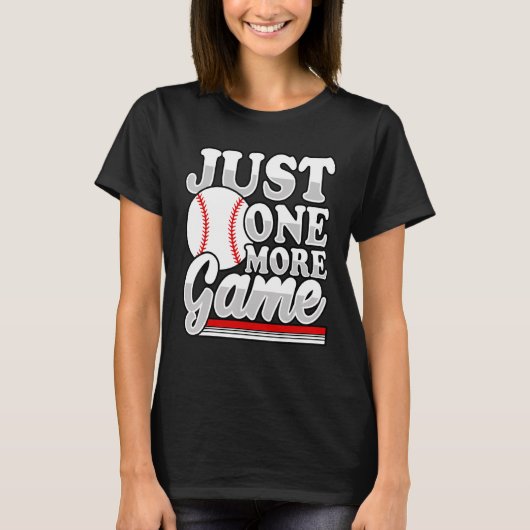 J One more Game Baseball Game Day Baseball Player T-Shirt (Vorderseite)