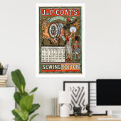 J P Coats Nähen Cotton Vintage Werbung Poster (Heimbüro)