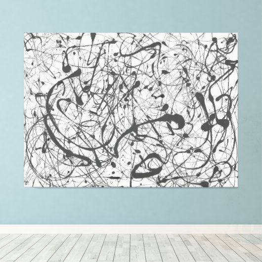 J. P. - Nr. 14 GRAU - 1948 - Action Painting - Leinwanddruck (Insitu (Holzboden))