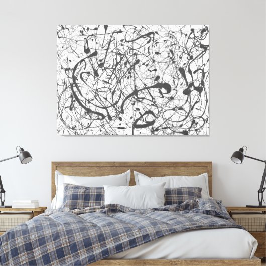 J. P. - Nr. 14 GRAU - 1948 - Action Painting - Leinwanddruck (Insitu (Schlafzimmer))