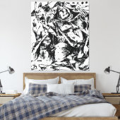 J. P. - NUMBER 6 - 1952 - Black Pourings - Leinwanddruck (Insitu (Schlafzimmer))