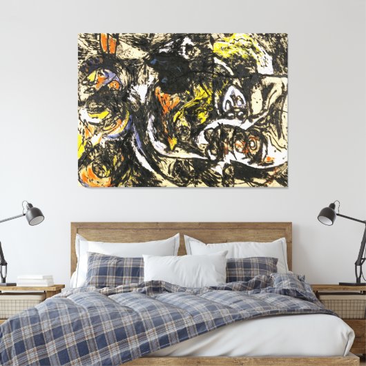 J. P. - NUMBER 8 - 1952 - Black Pourings - Leinwanddruck (Insitu (Schlafzimmer))