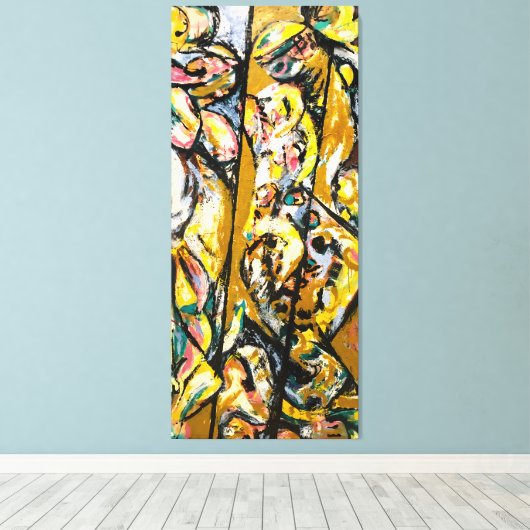 J. P. - RITUAL - 1953 - Abstrakter Expressionismus Leinwanddruck (Insitu (Holzboden))