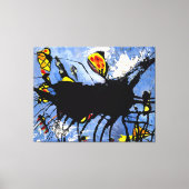 J. P. - SCHWARZE FORM I - c. 1950 - Abstrakt- Leinwanddruck (Vorderseite)