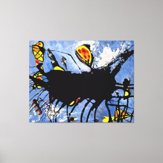 J. P. - SCHWARZE FORM I - c. 1950 - Abstrakt- Leinwanddruck (Vorderseite)