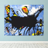 J. P. - SCHWARZE FORM I - c. 1950 - Abstrakt- Leinwanddruck (Insitu (Holzboden))