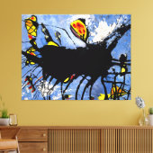 J. P. - SCHWARZE FORM I - c. 1950 - Abstrakt- Leinwanddruck (Insitu (Wohnzimmer))