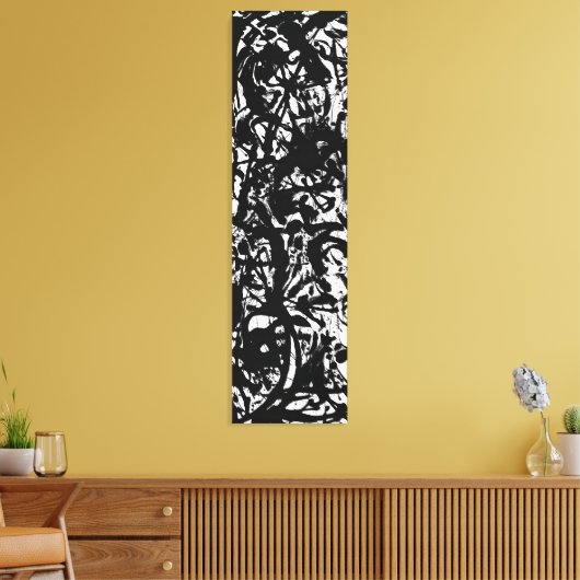 J. P. - SCHWARZE UND WEISSE ZEICHNUNG - c. 1952- Leinwanddruck (Insitu (Wohnzimmer))