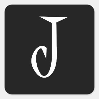 J QUADRATISCHER AUFKLEBER