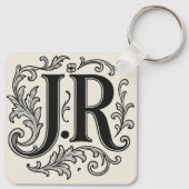 J.R Initialen mit Dekor Schlüsselanhänger (Rückseite)