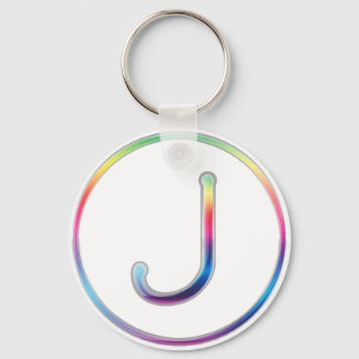 J Rainbow Monogram Schlüsselanhänger