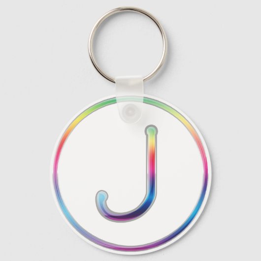 J Rainbow Monogram Schlüsselanhänger (Vorderseite)