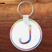 J Rainbow Monogram Schlüsselanhänger (Vorderseite)