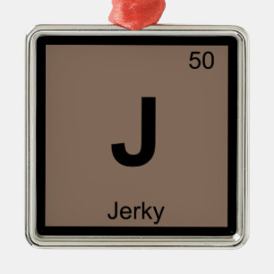 J - Rindfleisch-Chemie Periodensystem Symbol Silbernes Ornament