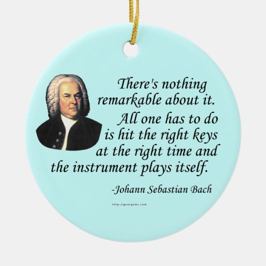 J.S. Bach auf dem Spielen Keramik Ornament (Vorne)