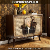 J. S. Bach Der Komponist mit Musik und Klavier Seidenpapier