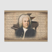 J. S. Bach Der Komponist mit Musik und Klavier Seidenpapier (Vorderseite)