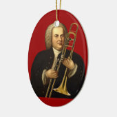 J.S. Bach mit Trombone Keramik Ornament (Links)