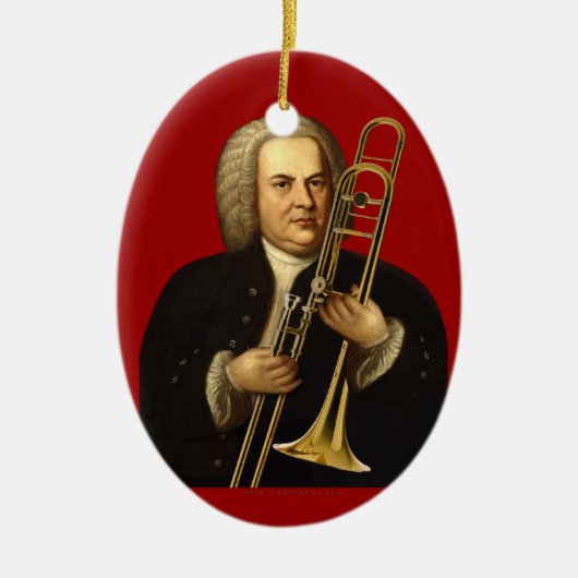 J.S. Bach mit Trombone Keramik Ornament (Vorne)
