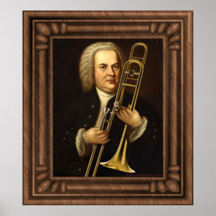 J.S. Bach mit Trombone Poster