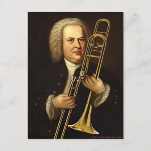 J.S. Bach mit Trombone Postkarte
