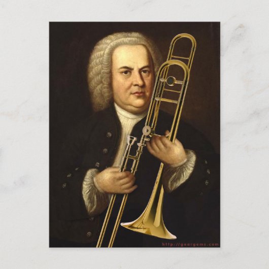 J.S. Bach mit Trombone Postkarte (Vorderseite)