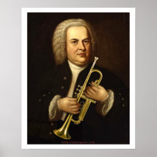 J.S. Bach mit Trumpet Poster