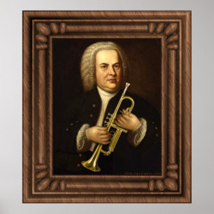 J.S. Bach mit Trumpet Poster