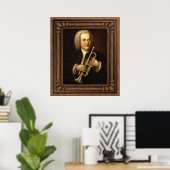 J.S. Bach mit Trumpet Poster (Heimbüro)