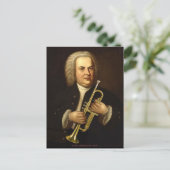 J.S. Bach mit Trumpet Postkarte (Stehend Vorderseite)