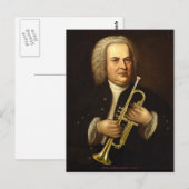 J.S. Bach mit Trumpet Postkarte (Vorne/Hinten)