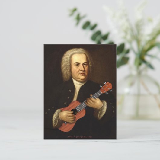 J.S. Bach über Uke Postkarte (Stehend Vorderseite)