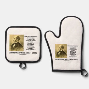 J.S. Mill Tödliche Tendenz verursacht die Hälfte i Ofenhandschuh & Topflappen-Set