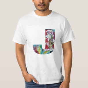 J SCHREIBEN /SANTA UND SAX, CHRISTMAS PARTY MONOGR T-Shirt