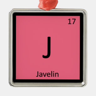 J - Speer-Leichtathletik-Chemie-Symbol Silbernes Ornament