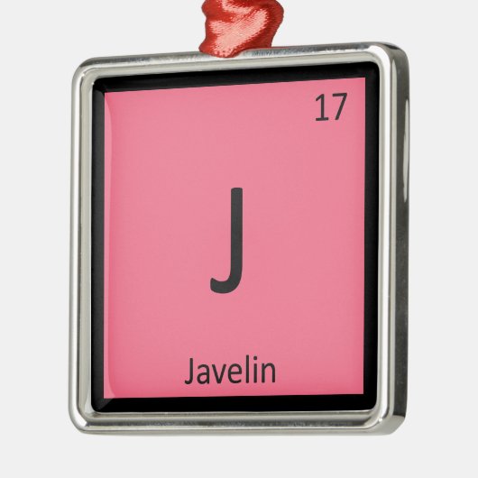 J - Speer-Leichtathletik-Chemie-Symbol Silbernes Ornament (Links)