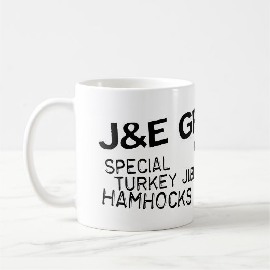 J- u. e-Lebensmittelgeschäft-Tasse Kaffeetasse (Links)