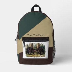 J.W. Audubon - Ursus Americanus Black Bar Bedruckter Rucksack