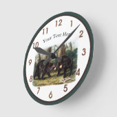 J.W. Audubon - Ursus Americanus Black Bar Runde Wanduhr (Winkel)