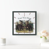 J.W. Audubon - Ursus Americanus (Schwarzer Bär) Quadratische Wanduhr (Zuhause)