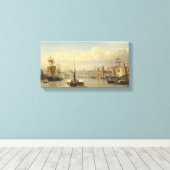 J W. Carmichael River Tyne Gemälde Leinwand (Insitu (Holzboden))