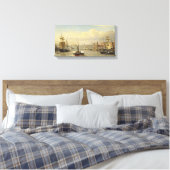 J W. Carmichael River Tyne Gemälde Leinwand (Insitu (Schlafzimmer))