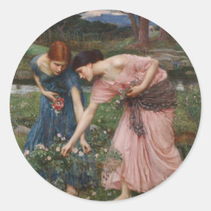 J.W. Waterhouse-Versammlungs-YE-Rosenknospen Runder Aufkleber