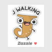 J Walking Funny Alphabet Pun Aufkleber (Blatt)